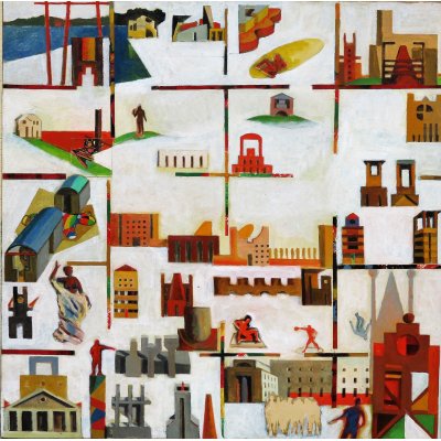 OLIO SU TAVOLA SERGIO FRANZOSI ' SUITE 4 - 19 ' dimensioni L 80 x H 80 cm.