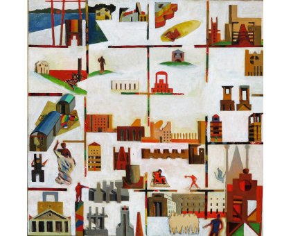 OLIO SU TAVOLA SERGIO FRANZOSI ' SUITE 4 - 19 ' dimensioni L 80 x H 80 cm.