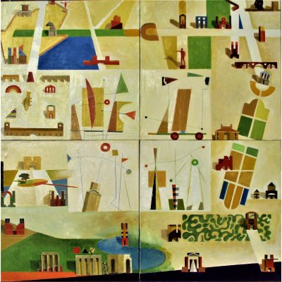 OLIO SU TELA SERGIO FRANZOSI ' SUITE 3 - 22 ' dimensioni L 100 x H 100 cm.