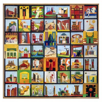 OLIO SU TAVOLA SERGIO FRANZOSI ' SUITE 2 - 19 ' dimensioni L 80 x H 80 cm.