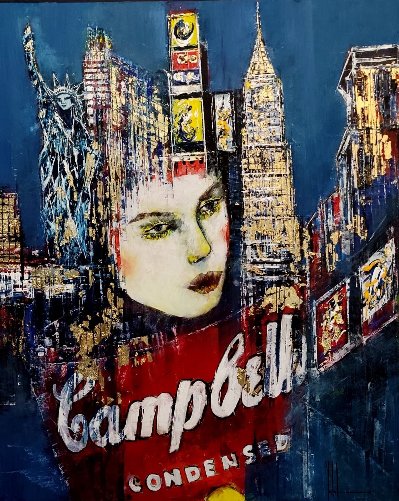 OLIO SU MDF  ANTONIO CAPOFERRI ' NEW  YORK 10 '  dimensioni L 65 x H 80 cm.