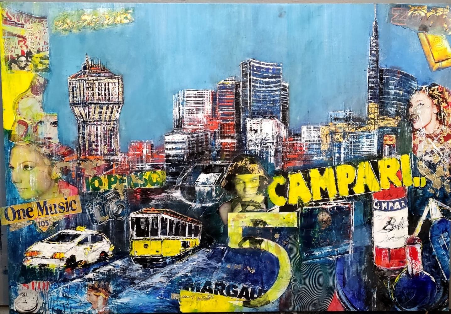 OLIO SU TELA  ANTONIO CAPOFERRI ' MILANO '  dimensioni L 130 x H 90 cm.