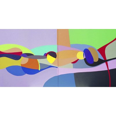 ACRILICO SU TELA GIORGIO SOAVE ' RAPPORTO ' dimensioni L 200 x H 100 cm.