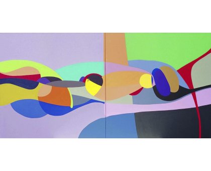 ACRILICO SU TELA GIORGIO SOAVE ' RAPPORTO ' dimensioni L 200 x H 100 cm.