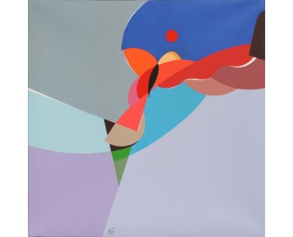 ACRILICO SU TELA GIORGIO SOAVE ' FARFALLA ' dimensioni L 70 x H 70 cm.