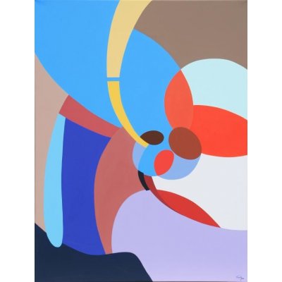 ACRILICO SU TELA GIORGIO SOAVE ' FORZE DINAMICHE N. 7 ' dimensioni L 60 x H 80 cm.