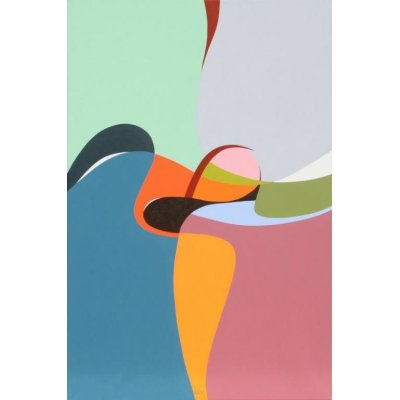 ACRILICO SU TELA GIORGIO SOAVE ' FORZE DINAMICHE N. 1 ' dimensioni L 60 x H 90 cm.