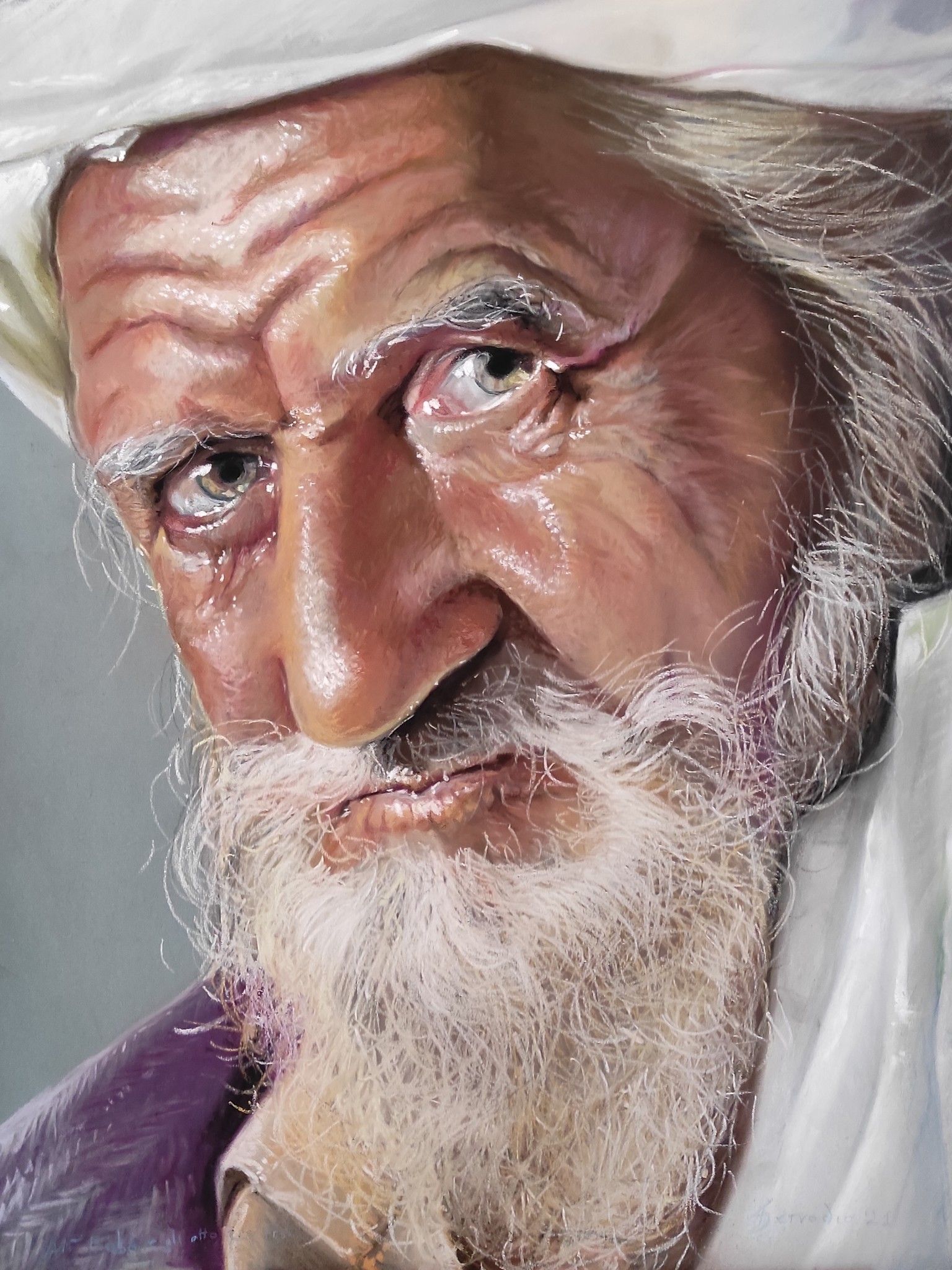 PASTELLI MORBIDI E MATITE SU CARTA  IRMA SERVODIO  ' ALI BABA' E GLI OTTO CIALTRONI '  dimensioni L 30 x H 40 cm.