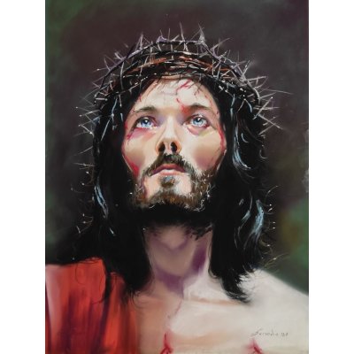 PASTELLI MORBIDI E MATITE SU CARTA IRMA SERVODIO ' ECCE HOMO ' dimensioni L 30 x H 40 cm.