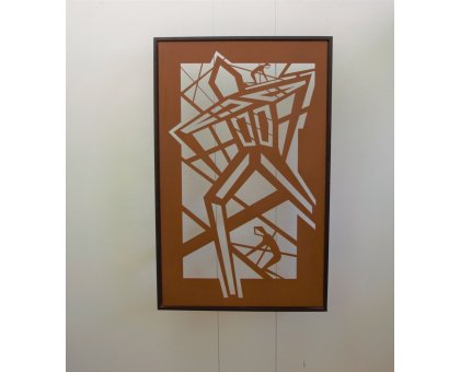 TAGLIO DI ACCIAIO ALESSIO BANDINI ' UNIVERSAL OCCUPATION ' dimensioni L 76 x H 120 cm.