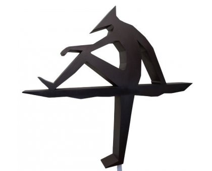 SCULTURA IN LEGNO BANDINI ALESSIO ' PENSIERO SU NUVOLA ' dimensioni L 138 x H 156 cm.