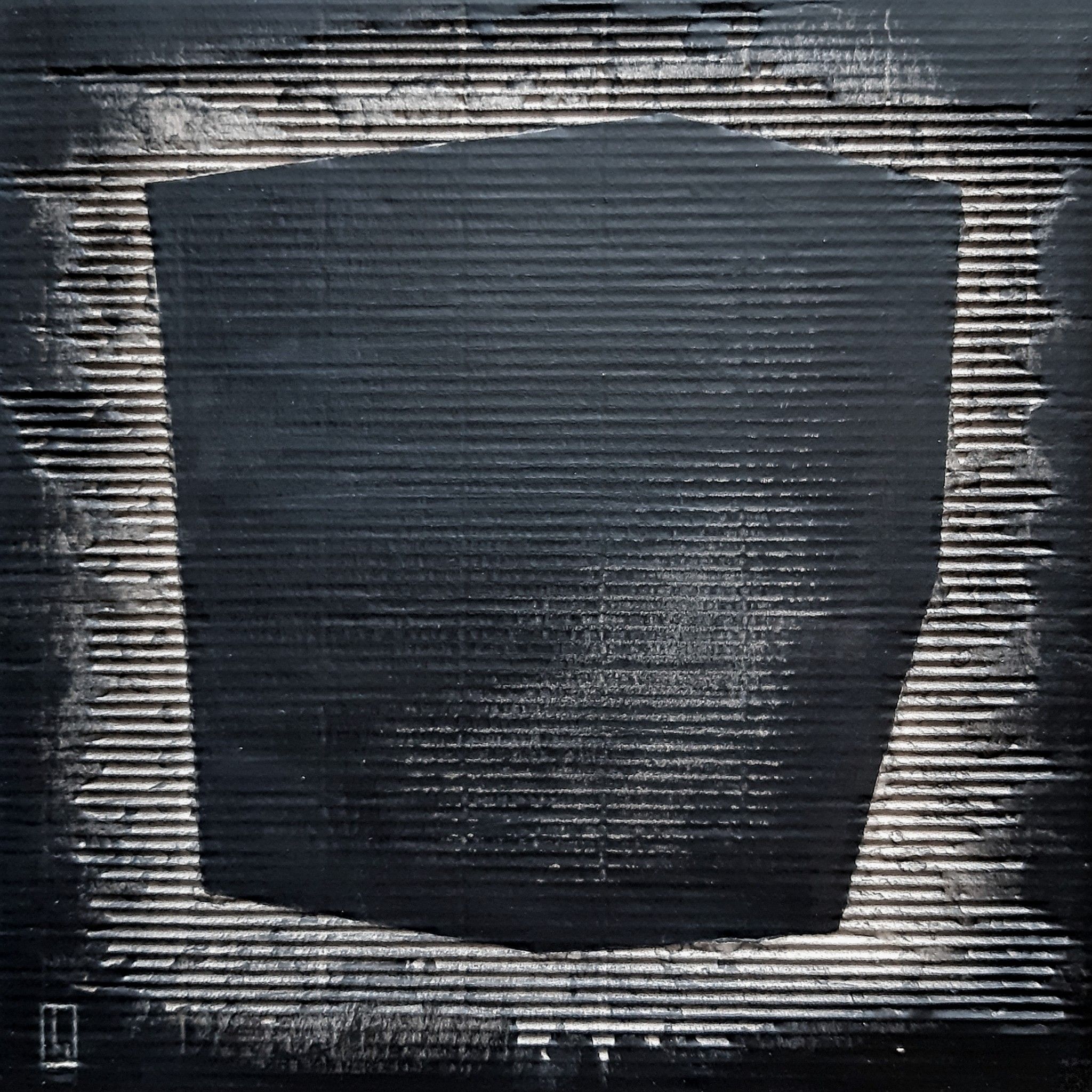 ACRILICO SU CARTONE  LUISA  PINERI  ' DENTRO '  dimensioni L 30 x H 30 cm.