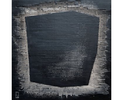 ACRILICO SU CARTONE LUISA PINERI ' DENTRO ' dimensioni L 30 x H 30 cm.