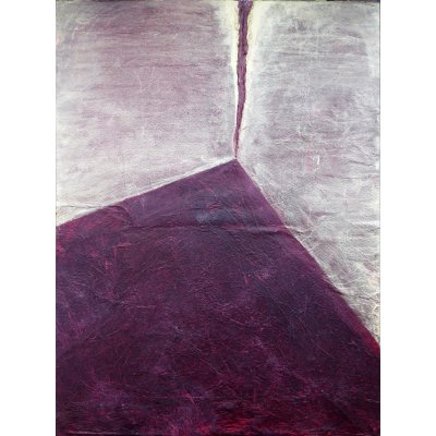 COLLAGE SU TAVOLA LUISA PINERI ' LA GRANDE MONTAGNA ' dimensioni L 29,5 x H 41,5 cm.