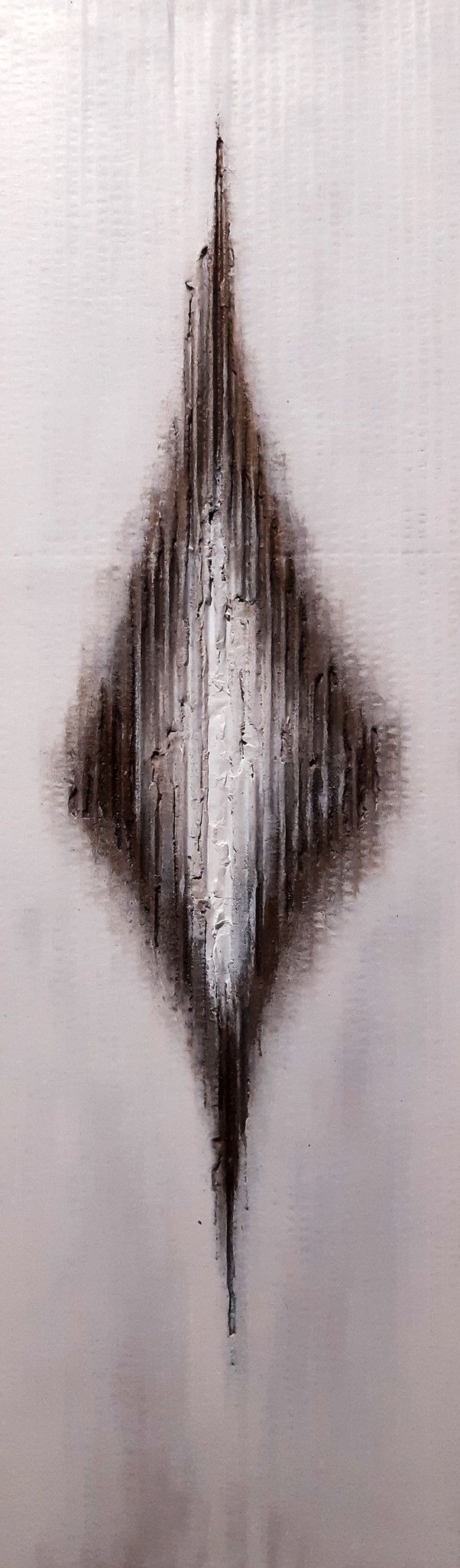 ACRILICO SU CARTONE  LUISA  PINERI ' RESPIRO 2 '  dimensioni L 20 x H 70 cm.
