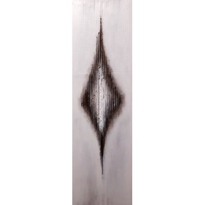 ACRILICO SU CARTONE LUISA PINERI ' RESPIRO 2 ' dimensioni L 20 x H 70 cm.