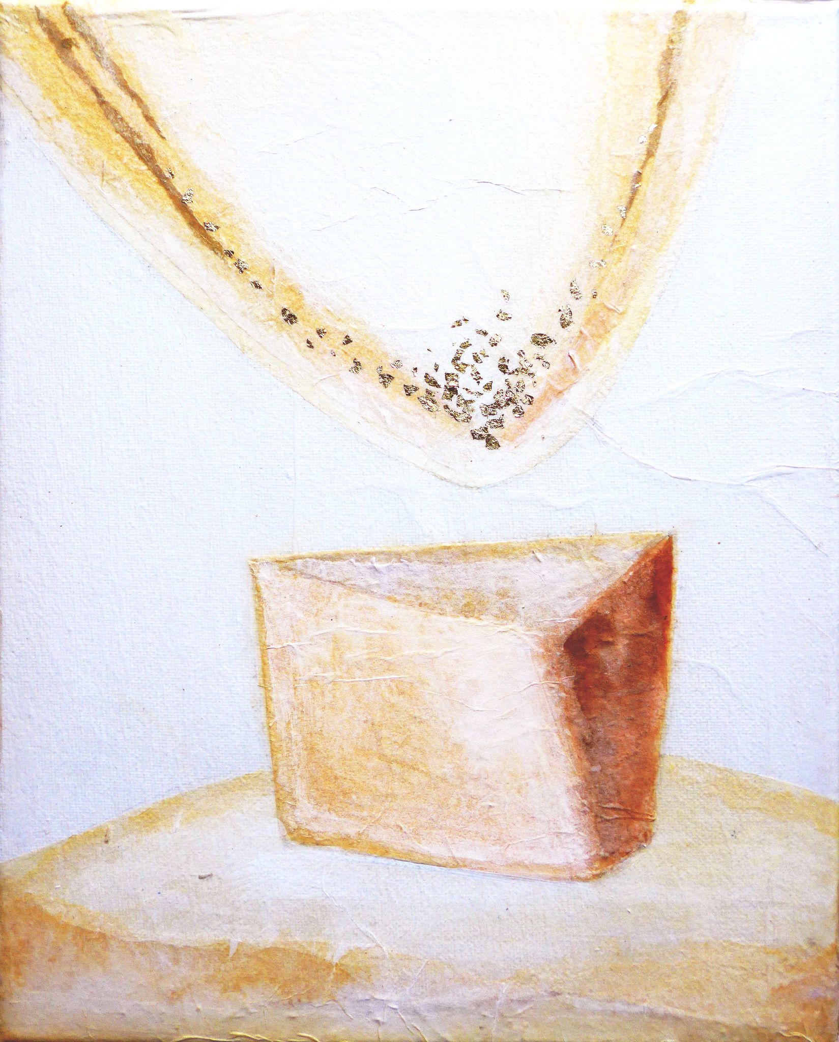 COLLAGE SU TELA  LUISA  PINERI ' TRIANGOLARE '  dimensioni L 30 x H 24 cm.