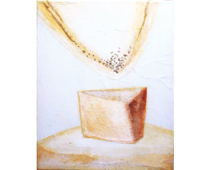 COLLAGE SU TELA LUISA PINERI ' TRIANGOLARE ' dimensioni L 30 x H 24 cm.