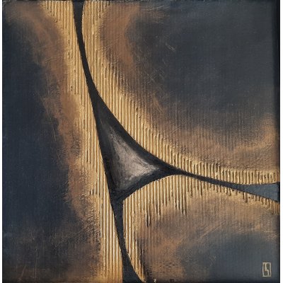 ACRILICO SU CARTONE LUISA PINERI ' COINCIDENZE ' dimensioni L 30 x H 30 cm.