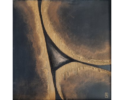 ACRILICO SU CARTONE LUISA PINERI ' COINCIDENZE ' dimensioni L 30 x H 30 cm.