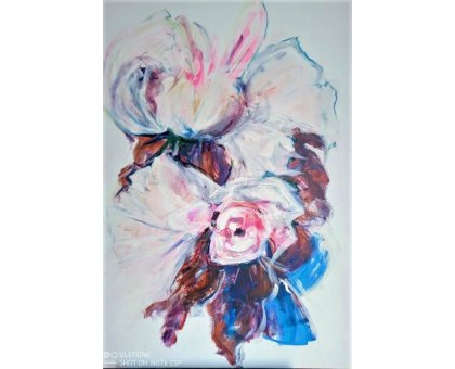 MIXED MEDIA SU TELA EMMA CAROSI ' FLORAL ' dimensioni L 70 x H 100 cm.