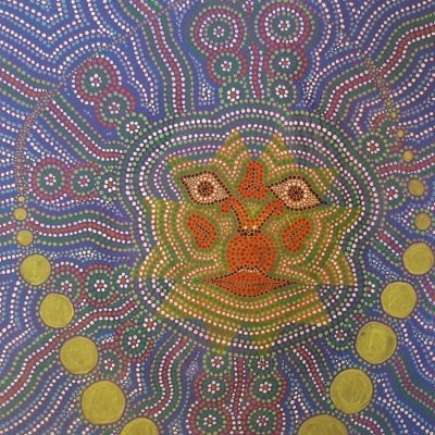 ACRILICO SU TELA COSTANTINO GIOVINE ' IL GUARDIANO ' dimensioni L 60 x H 60 cm.