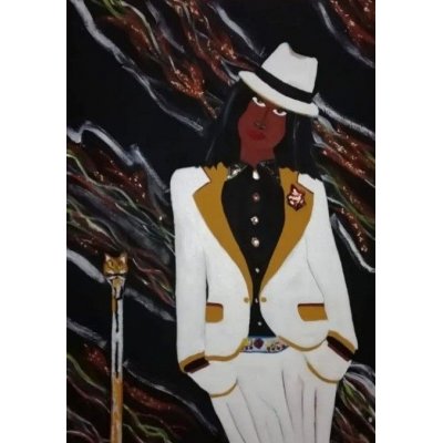 MIXED MEDIA SU TELA SIMONE SCHIAVO ' L 'ELEGANZA ' dimensioni L 60 x H 100 cm.