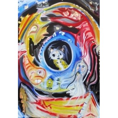 MIXED MEDIA SU TELA SIMONE SCHIAVO ' SIRIO ' dimensioni L 60 x H 80 cm.