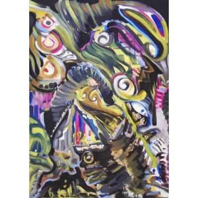 MIXED MEDIA SU TELA SIMONE SCHIAVO ' ALZIRR ' dimensioni L 50 x H 70 cm.