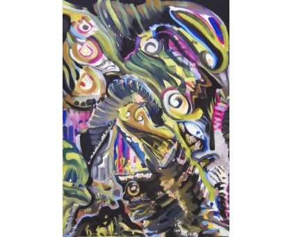 MIXED MEDIA SU TELA SIMONE SCHIAVO ' ALZIRR ' dimensioni L 50 x H 70 cm.