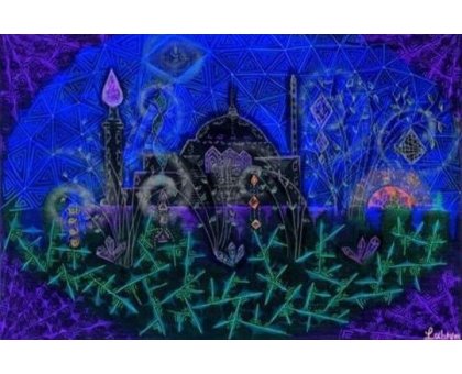 DIGITAL ART SIMONE SCHIAVO ' L 'ACCHIAPPASOGNI ' dimensioni L 50 x H 50 cm.