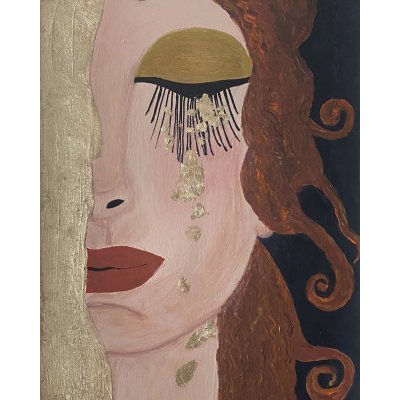 MIXED MEDIA SU TELA ANNARITA PANCINI ' LE LACRIME DI FREYA ' dimensioni L 30 x H 40 cm.