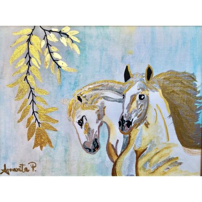 MIXED MEDIA SU TELA ANNARITA PANCINI ' INARRESTABILE ' dimensioni L 30 x H 40 cm.