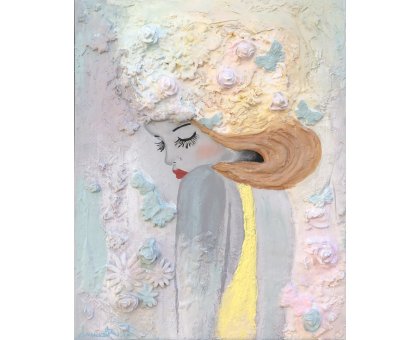 MIXED MEDIA SU TELA ANNARITA PANCINI ' RINASCITA 2 ' dimensioni L 40 x H 50 cm.