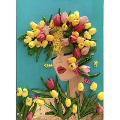 MIXED MEDIA SU TELA ANNARITA PANCINI ' FERONIAE - MADRE NATURA ' dimensioni L 50 x H 70 cm.