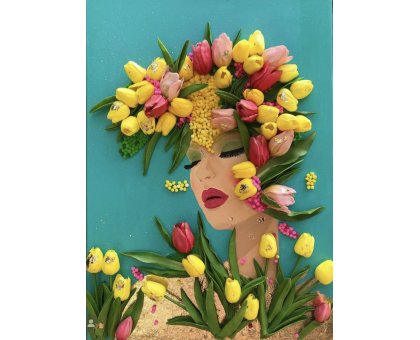 MIXED MEDIA SU TELA ANNARITA PANCINI ' FERONIAE - MADRE NATURA ' dimensioni L 50 x H 70 cm.