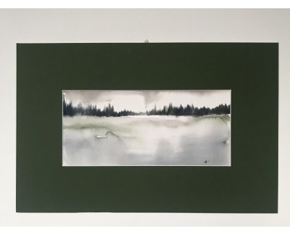 ACQUERELLO SU CARTA ARCHES JESSICA MARIANI ' BOSCO NERO ' dimensioni L 58 x H 38 cm.