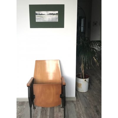 ACQUERELLO SU CARTA ARCHES JESSICA MARIANI ' BOSCO NERO ' dimensioni L 58 x H 38 cm.