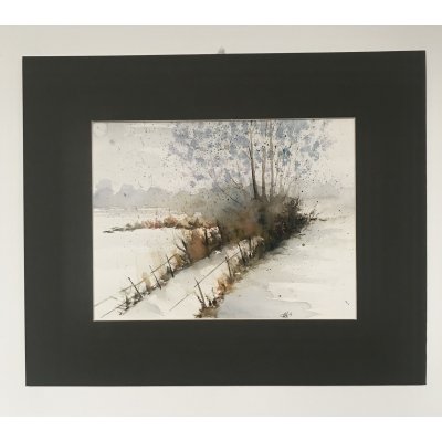 ACQUERELLO SU CARTA ARCHES JESSICA MARIANI ' IL SENTIERO AZZURRO ' dimensioni L 52 x H 42,5 cm.