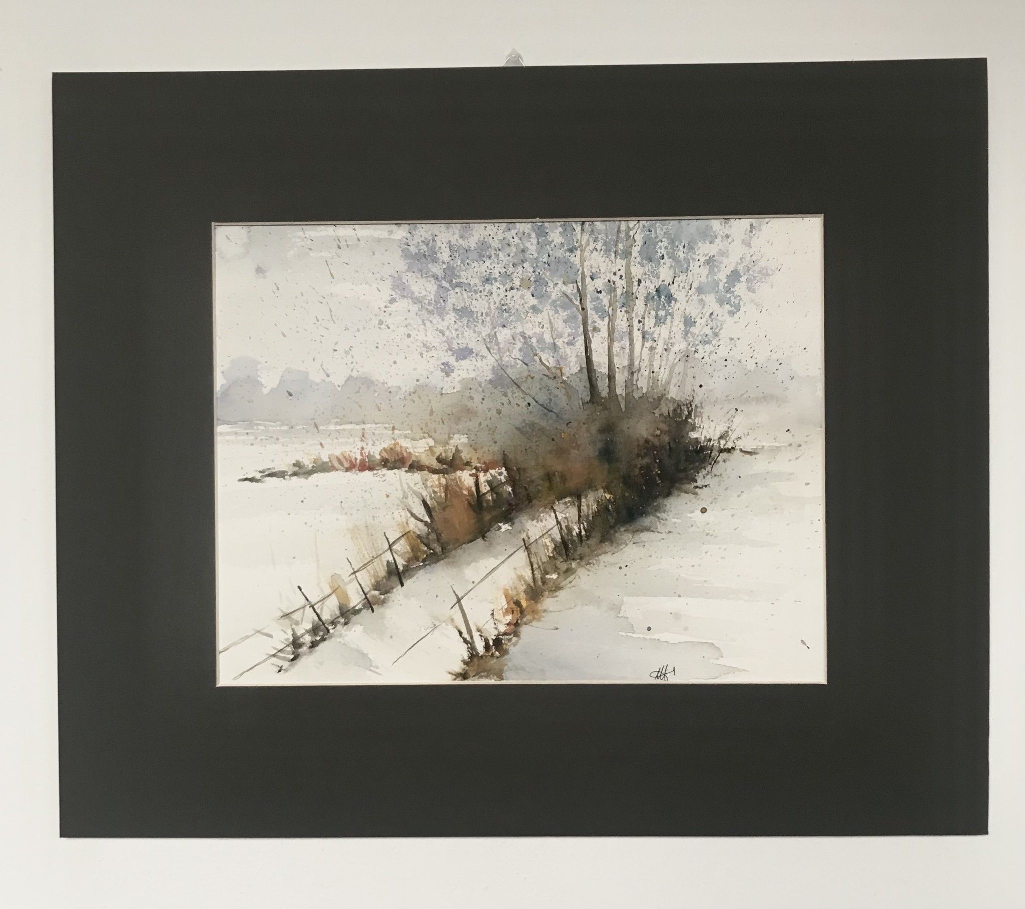 ACQUERELLO SU CARTA  ARCHES  JESSICA  MARIANI ' IL SENTIERO AZZURRO '  dimensioni L 52 x H 42,5 cm.
