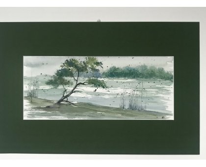 ACQUERELLO SU CARTA ARCHES JESSICA MARIANI ' L 'ALBERO SOLO ' dimensioni L 58 x H 38 cm.