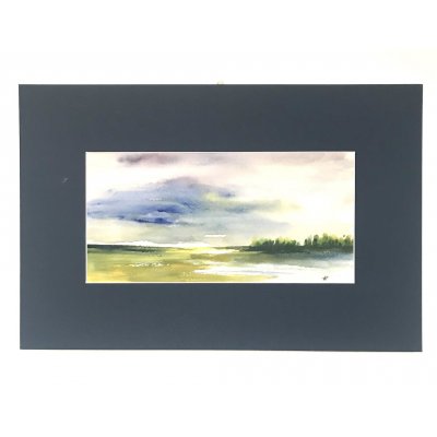 ACQUERELLO SU CARTA ARCHES JESSICA MARIANI ' ORIZZONTI DI RUGIADA ' dimensioni L 58 x H 38 cm.