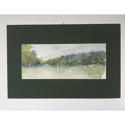 ACQUERELLO SU CARTA ARCHES JESSICA MARIANI ' RIFLESSI ' dimensioni L 58 x H 38 cm.