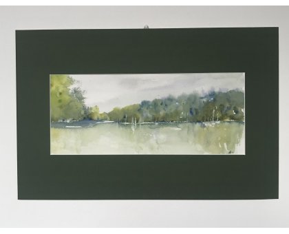 ACQUERELLO SU CARTA ARCHES JESSICA MARIANI ' RIFLESSI ' dimensioni L 58 x H 38 cm.