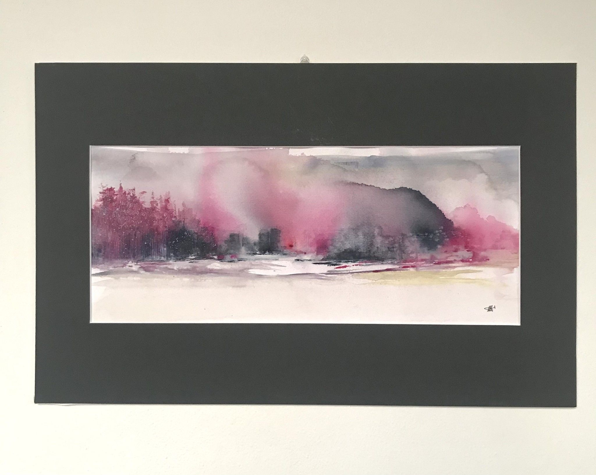 ACQUERELLO SU CARTA ARCHES  JESSICA  MARIANI ' ARIA RAREFATTA '  dimensioni L 58 x H 38 cm.
