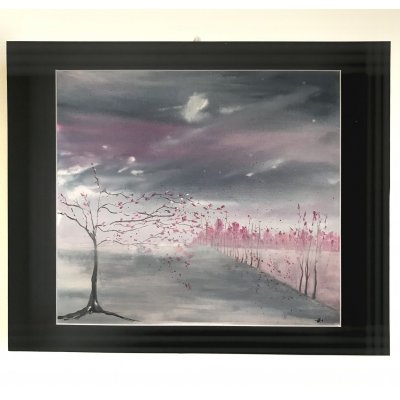 ACQUERELLO SU CARTA ARCHES JESSICA MARIANI ' LA QUIETE ROSA ' dimensioni L 52 x H 42,5 cm.