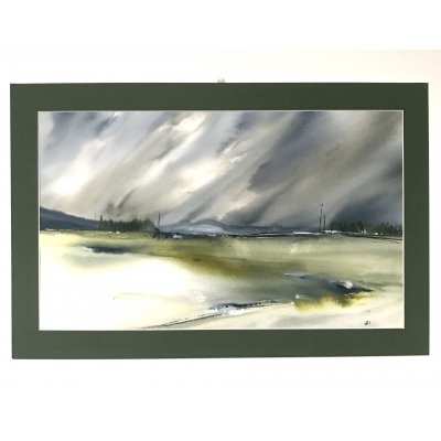 ACQUERELLO SU CARTA ARCHES JESSICA MARIANI ' BAGLIORI DI LUCE ' dimensioni L 58 x H 38 cm.