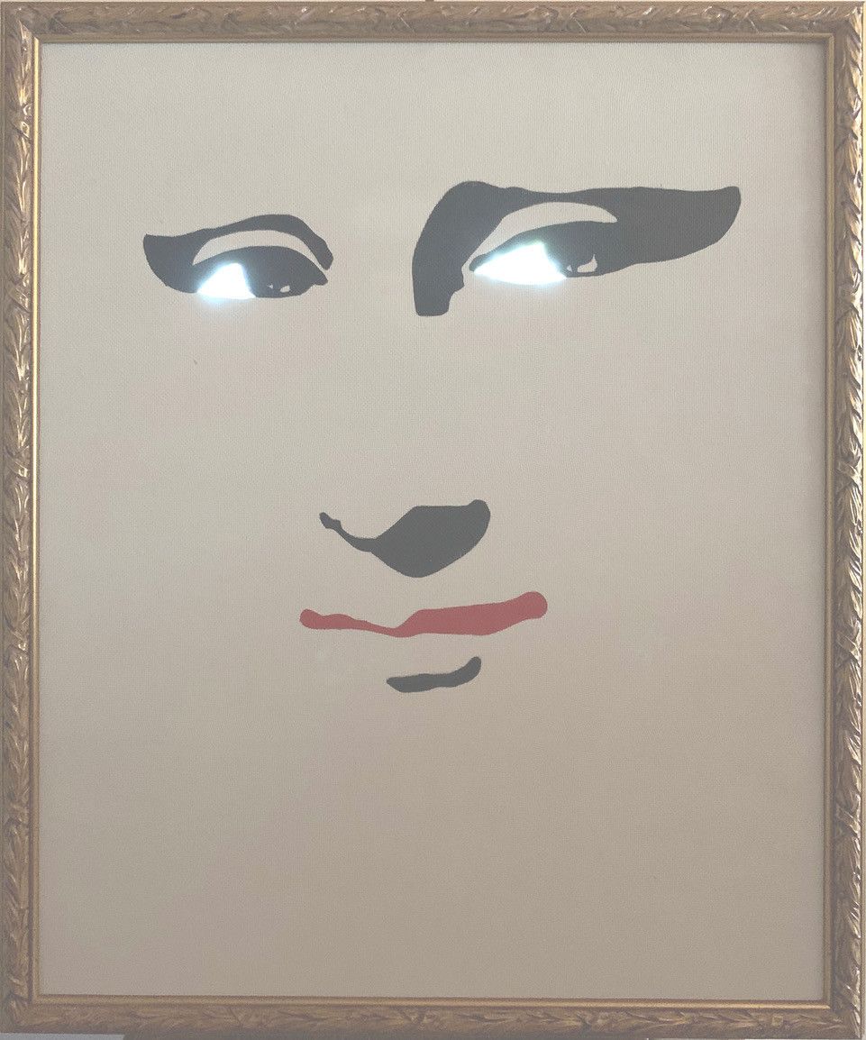 INSTALLAZIONE  PINO POLISCA ' SGUARDI POP 3 '  dimensioni L 56 x H 68 cm.