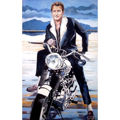 ACRILICO SU TELA GIO' STEFAN ' PAUL - THE BLUE RIDER ' dimensioni L 50 x H 80 cm.