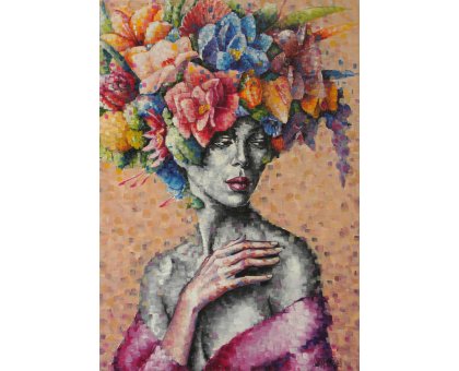 OLIO SU TELA CRISTINA FORNARELLI ' IL GIARDINO DEI SENSI ' dimensioni L 70 x H 100 cm.